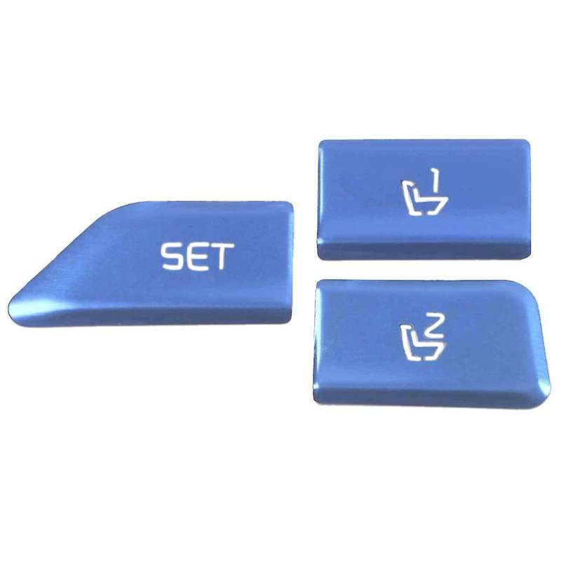 Car Aluminum Alloy Seat Memory Button Sticker for Kia Carnival Blue