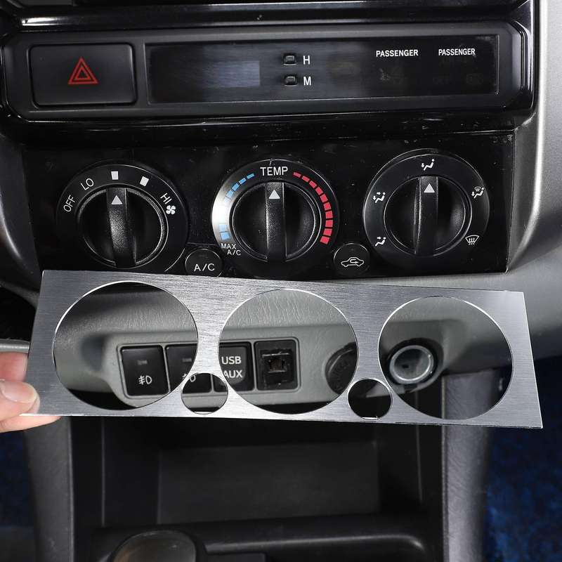 For Toyota Tacoma Car Air Conditioning Panel Aluminum Alloy Silver