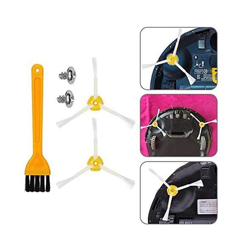 Side Brush with Screw Cleaning Brush for 600 Series 500 Series Vacuum