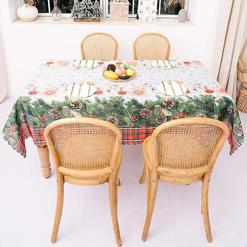 Christmas Tablecloth, Rectangular Table Cover, 56inch X 70inch, E