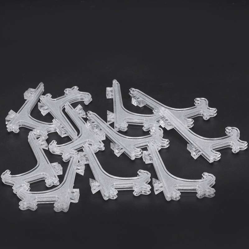 12pcs 3 Inch Easels Or Plate Holders Dinner Plate (transparent)