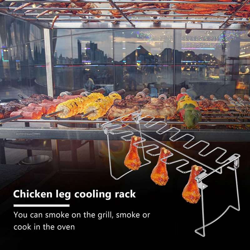 Chicken Wing Leg Rack for Grill Smoker Oven Stainless Steel Vertical