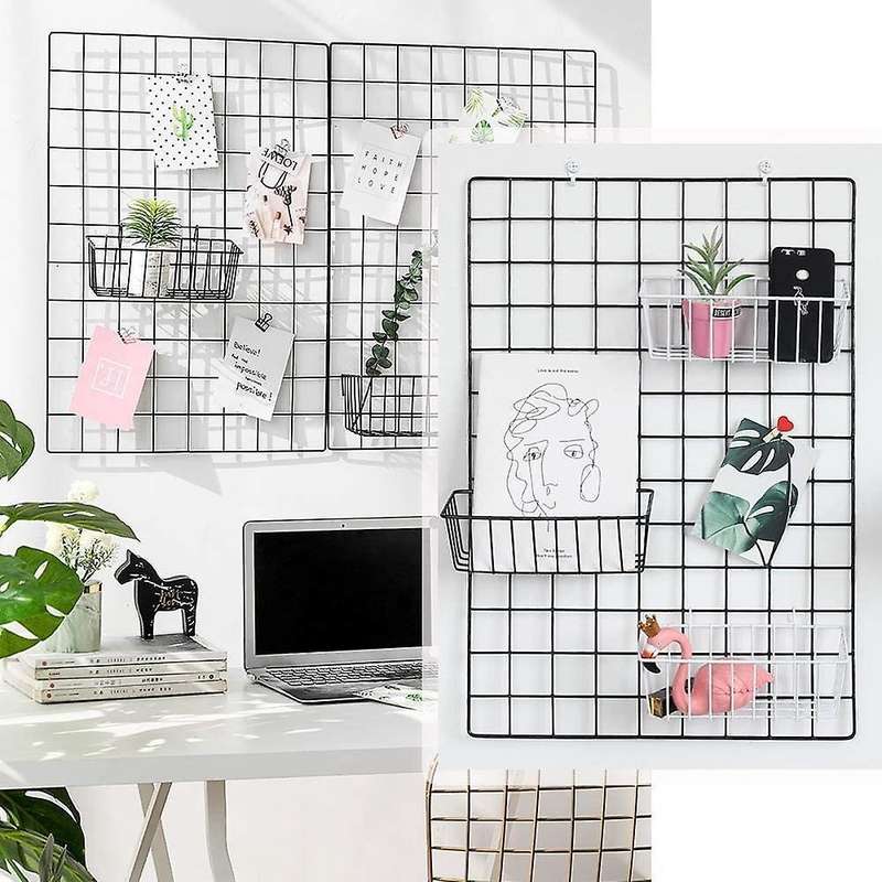 2pcs Shelf for Design Metal Wall Grille, Shelf Design Grid Photo Wall