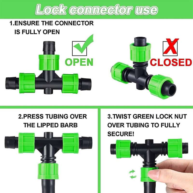 Drip Irrigation Fitting Kit,1/2 Inch Universal for 16-17 Mm Tubing -a
