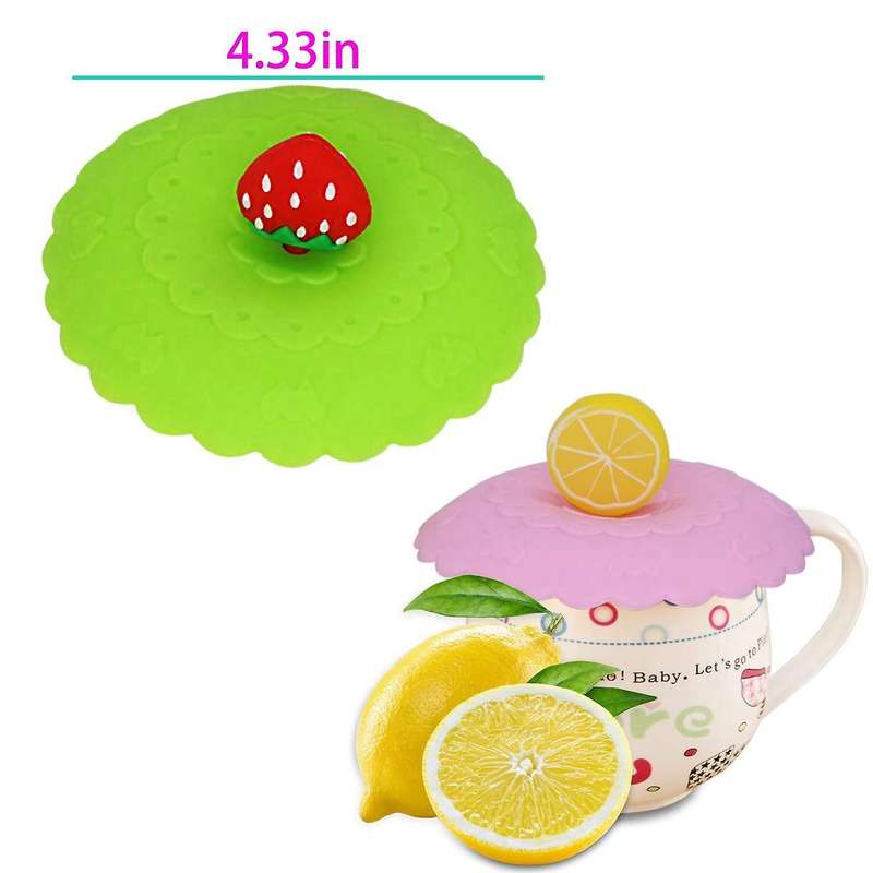 Silicone Cup Lids, Coffee Mug Suction Airtight Seal Lid Cap(4pcs)