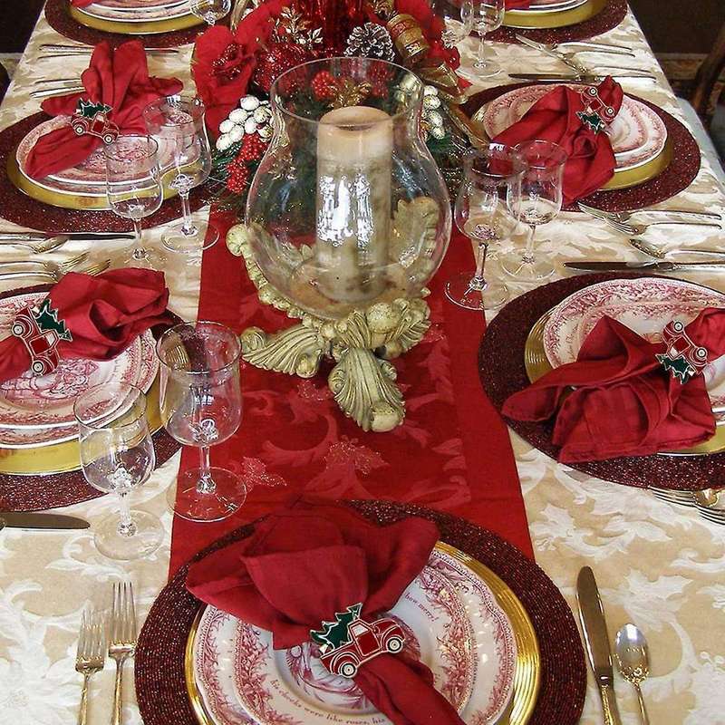 6 Pcs Christmas Car and Tree Napkin Ring,napkin Ring Holder