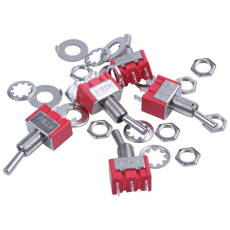 5 X On/off Small Toggle Switch Miniature Spst 6mm - Ac250v 3a 120v