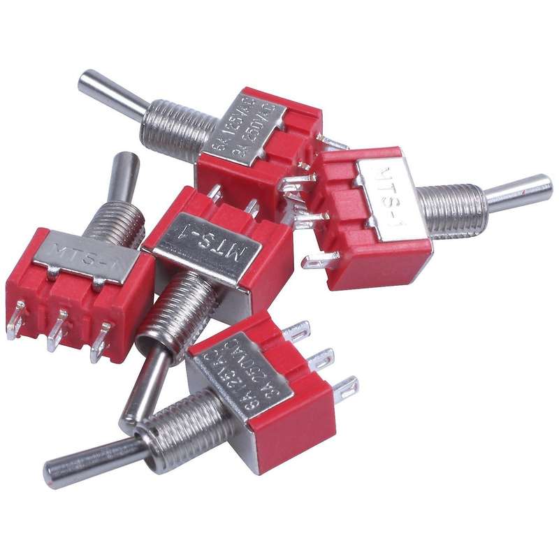 5 X On/off Small Toggle Switch Miniature Spst 6mm - Ac250v 3a 120v