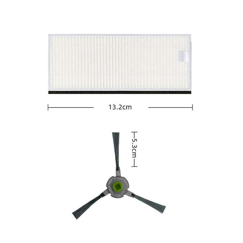 Robot Hepa Filter Side Brush Kits for Ecovacs Deebot Ozmo U2/ Dgn22