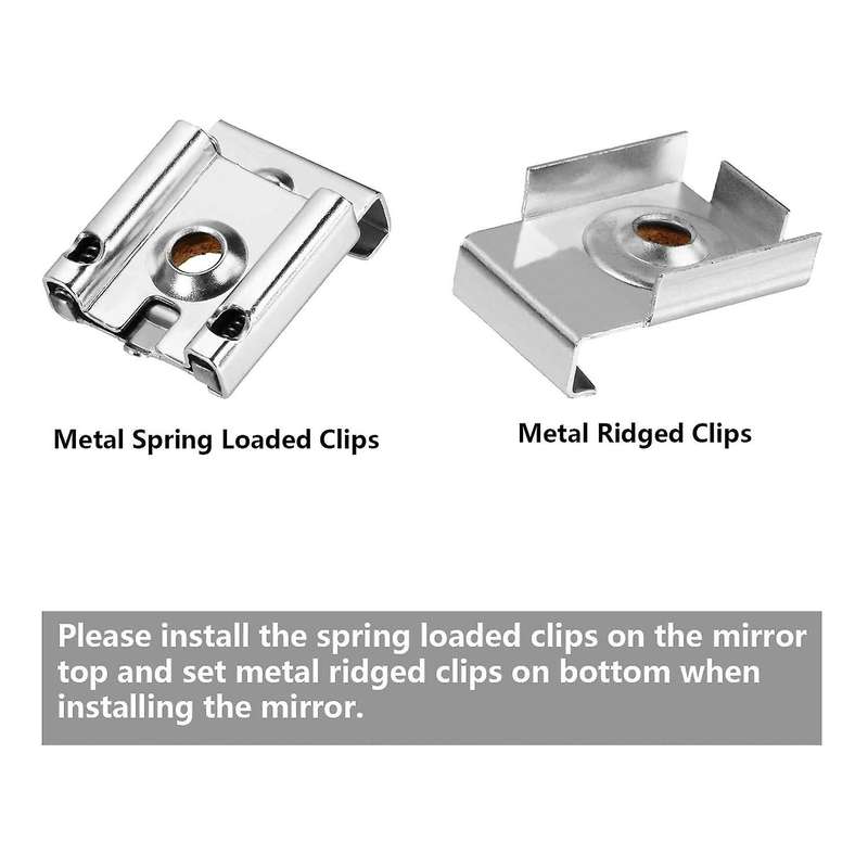 12 Pieces Spring Loaded Mirror Mounting Clips with Screws Tools