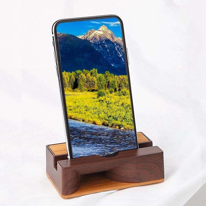 Desktop Mobile Phone Holder, Universal Portable Wood Cell Phone Dock
