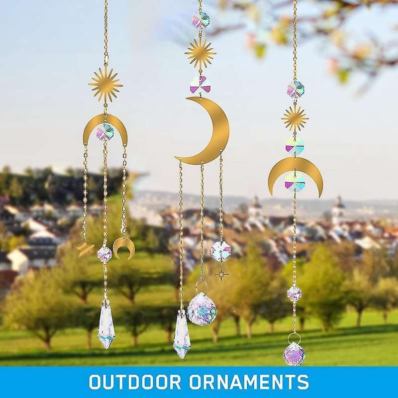 3pcs Crystal Suncatcher Set,hanging Crystals Windowsill Crystal Prism
