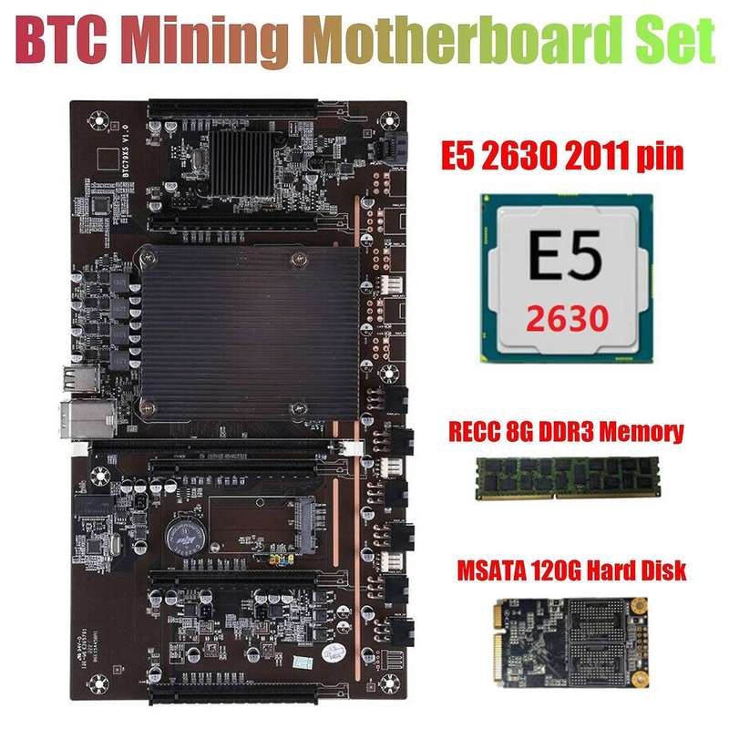 X79 H61 Btc Miner Motherboard with E5 2630 Cpu Recc 8g Ddr3 Memory