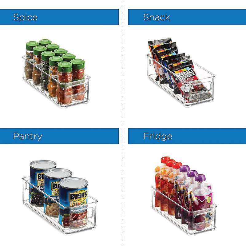 1pcs Clear Plastic Food Storage Rack with Handles for Pantry,kitchen