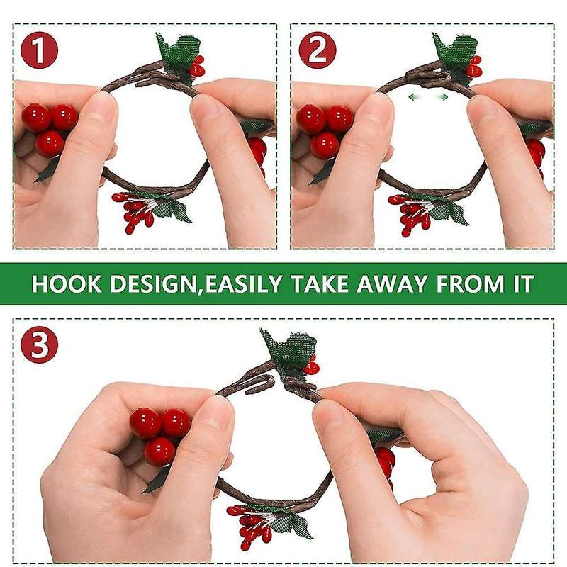 Napkin Rings,red Berry Table Decorations for Christmas Birthday Party