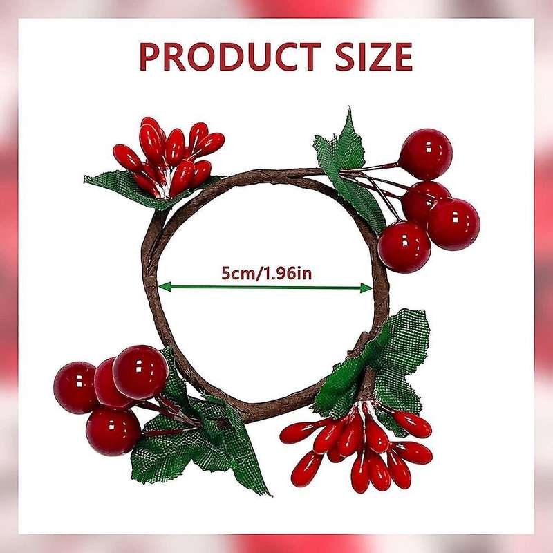 Napkin Rings,red Berry Table Decorations for Christmas Birthday Party