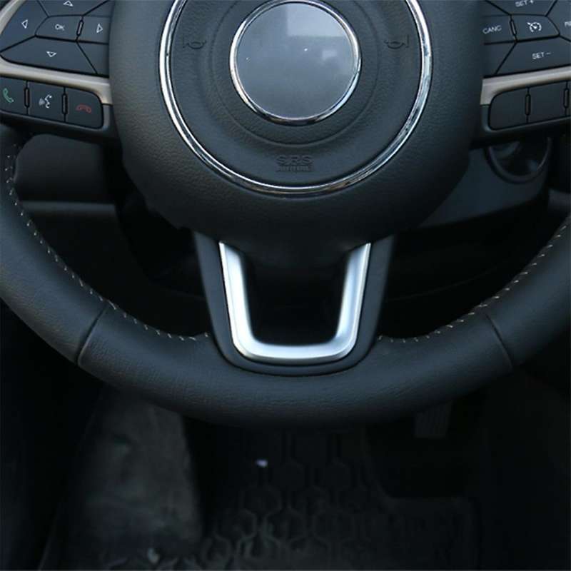 Steering Wheel Decoration Cover Trim Stickers for Jeep(silver)