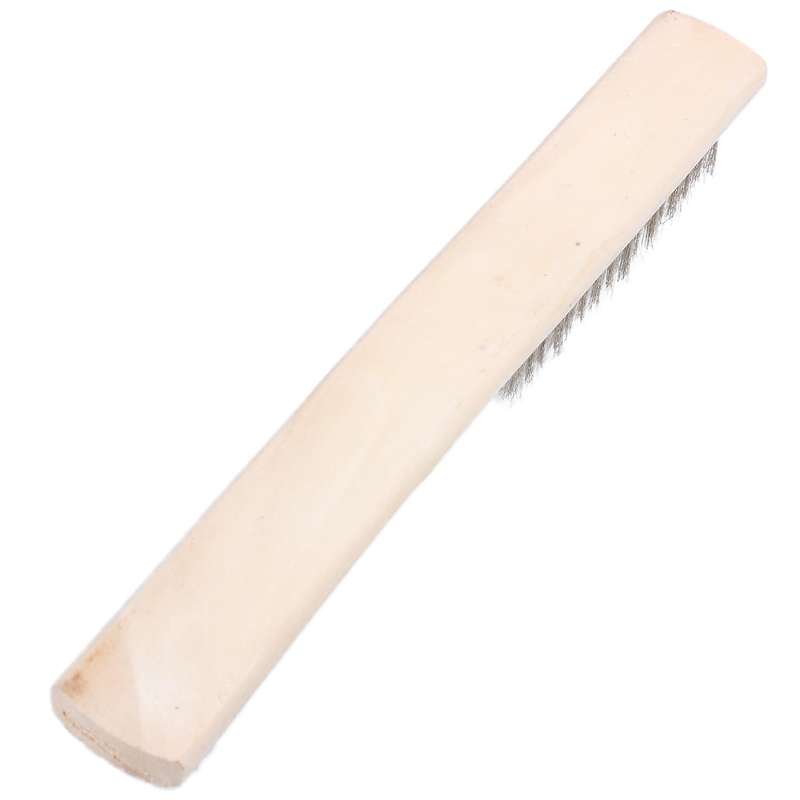 8" Length 6 Rows Brass Bristle Wood Handle Wire Scratch Brush