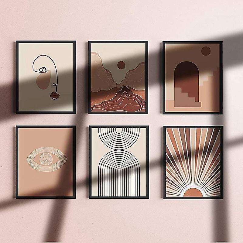 For Wall Decor - Set Of 6 Boho Prints Mid Century Wall Art (no Frame)