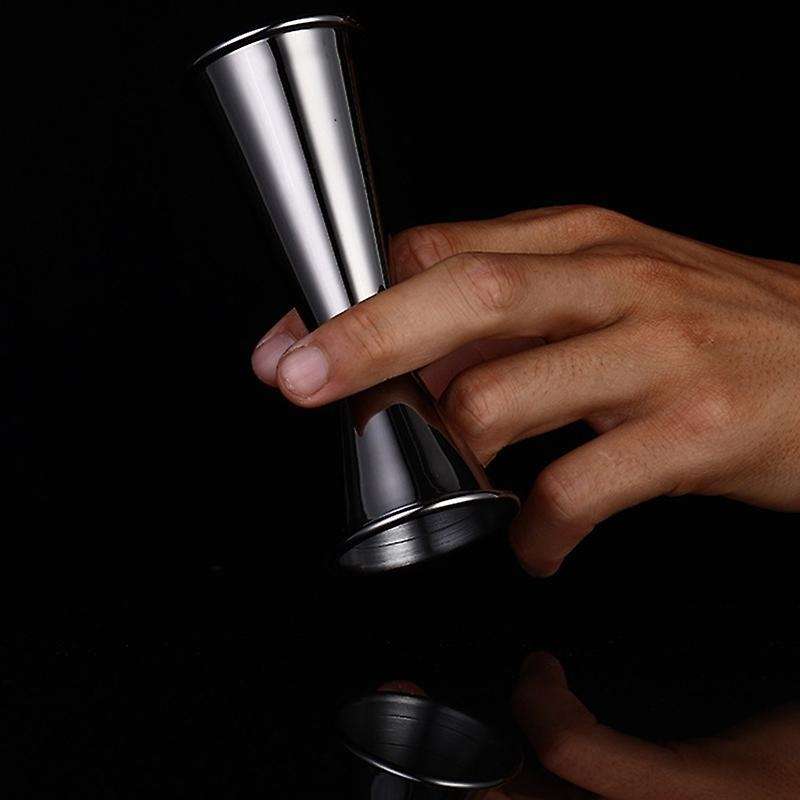 Cocktail Bar Jigger Stainless Steel Double Cup Measuring Cup Silver