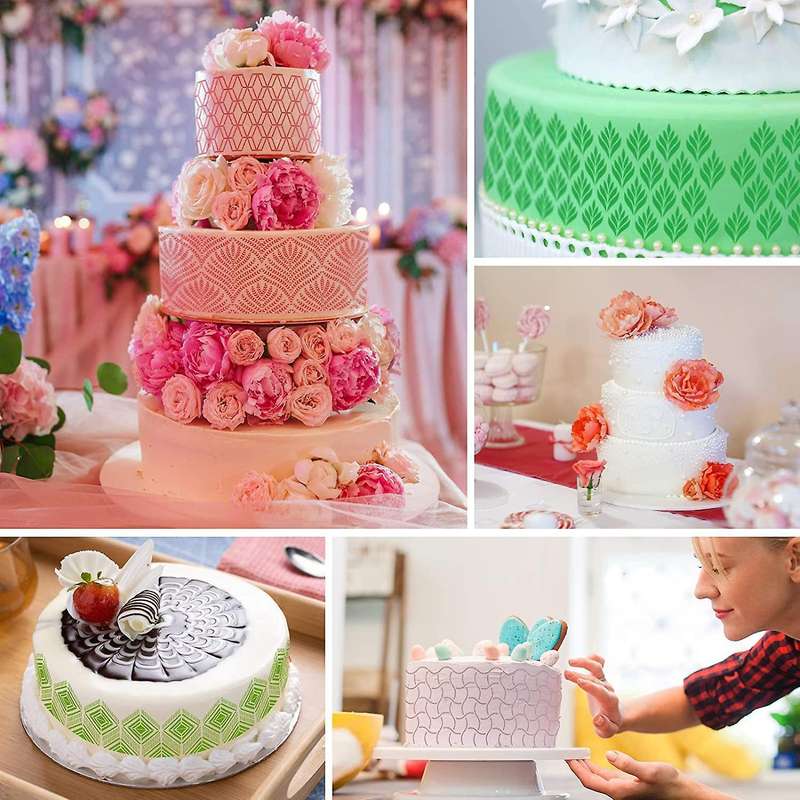 6 Pcs Cake Decorating Stencils Floral Cake Templates Cake Decoration