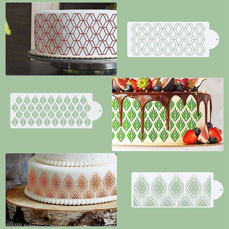 6 Pcs Cake Decorating Stencils Floral Cake Templates Cake Decoration