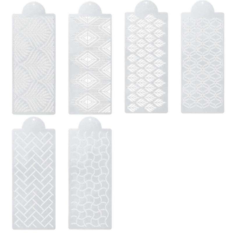 6 Pcs Cake Decorating Stencils Floral Cake Templates Cake Decoration