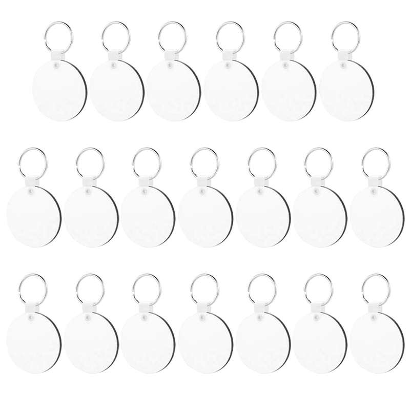 20pcs Sublimation Blank Keychain Diy with Key Ring Thermal Transfer