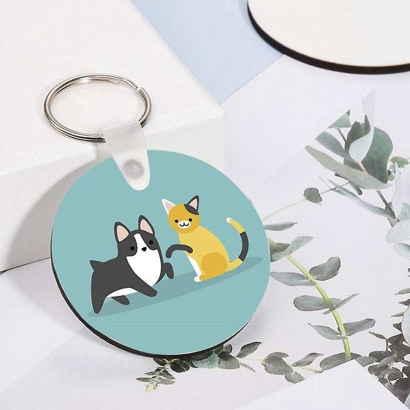 20pcs Sublimation Blank Keychain Diy with Key Ring Thermal Transfer
