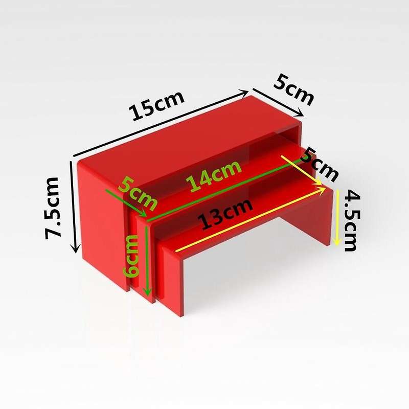 3pcs/set 3mm Acrylic U Type Hand-run Display Stand -red