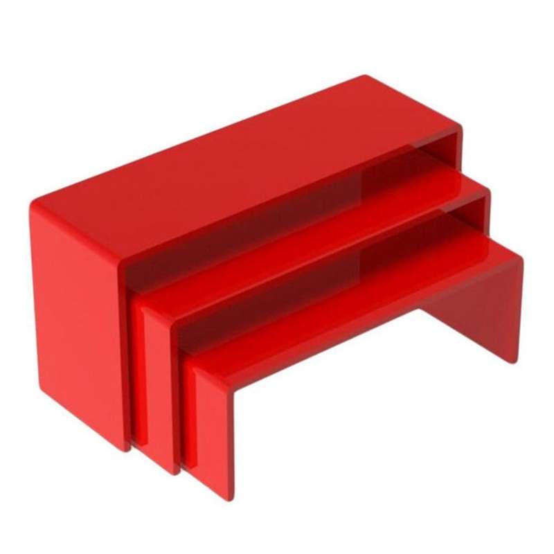 3pcs/set 3mm Acrylic U Type Hand-run Display Stand -red
