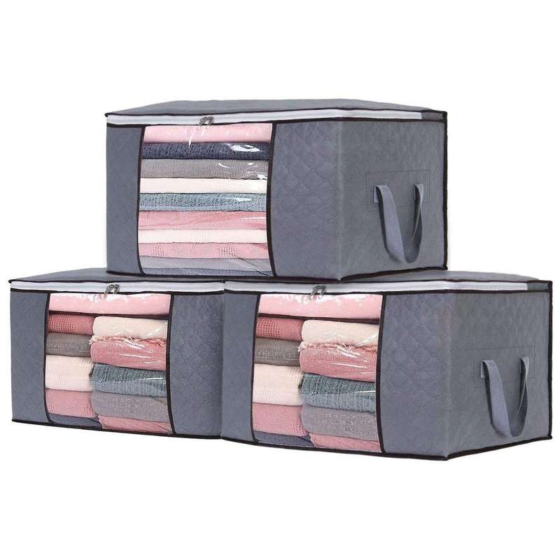 Clothing Storage Bag Large-capacity Foldable Bottom Container-3pcs