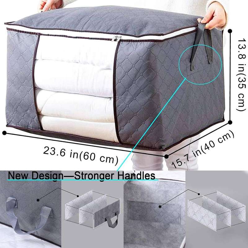 Clothing Storage Bag Large-capacity Foldable Bottom Container-3pcs