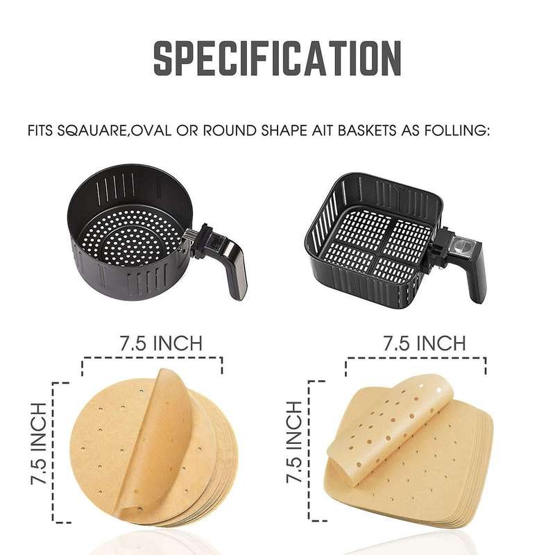 300pcs Air Fryer Parchment Paper Premium Perforated Parchment Papers