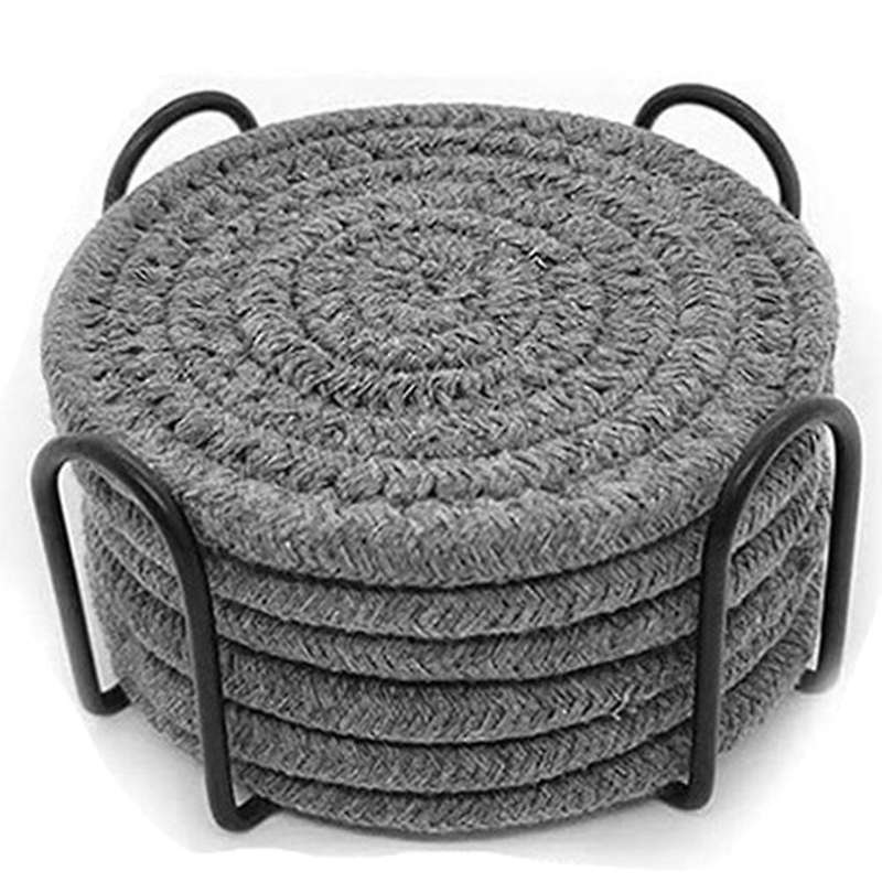 6pcs Beverage Coaster with Bracket for Thick and Heat-resistant,b