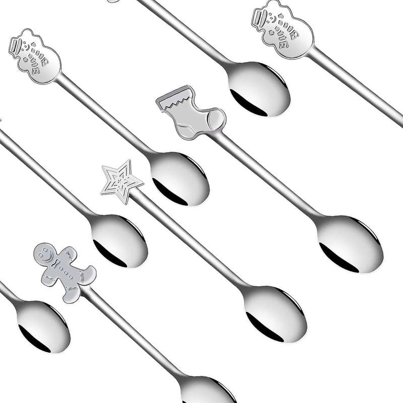 12 Pieces Christmas Spoon Stainless Steel for Coffee Tea Soup Sugar