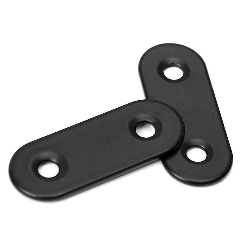 22 Pcs Straight Brace Black Mending Plate with Screws Flat for Wood