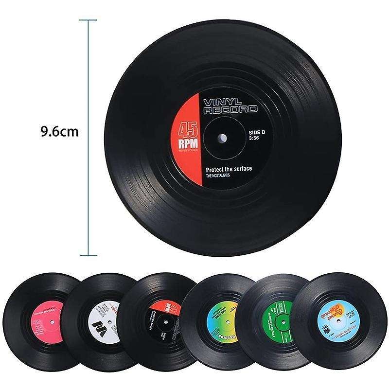 6 Pieces Vinyl Disk Coasters, Protection Desktop to Prevent Damage