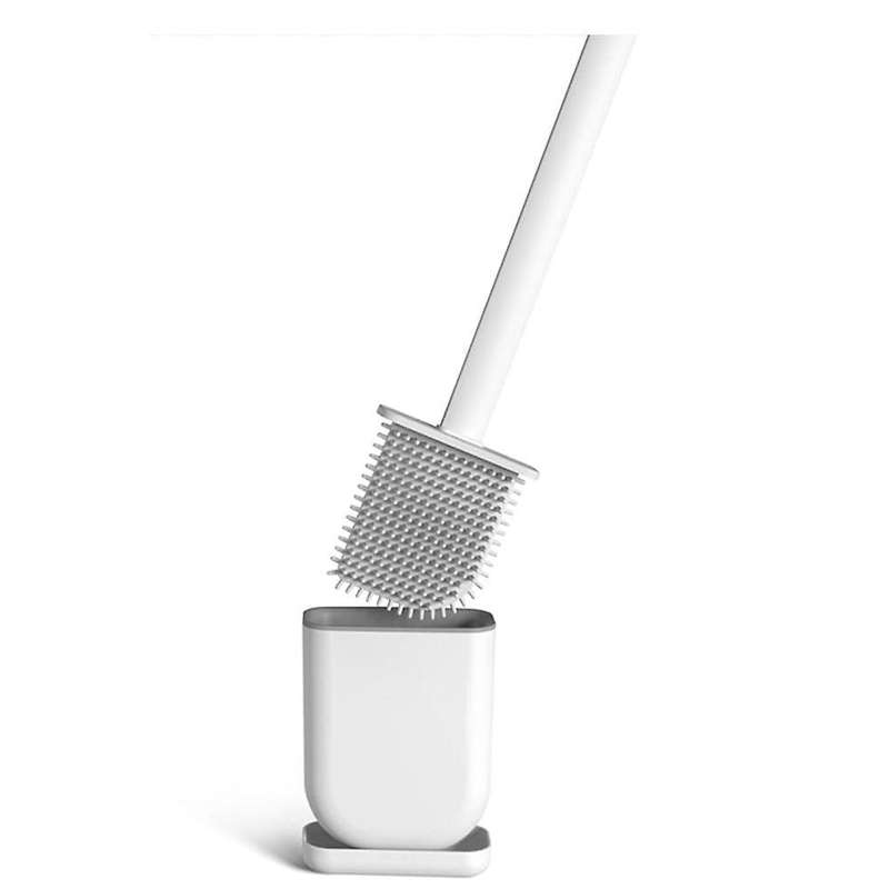 Toilet Brush, Silicone Toilet Brush with Holder Drip Tray Set(1 Pack)