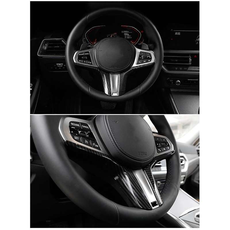 For Bmw 5 Series G30 2018-2022 Carbon Fiber Steering Wheel Cover,2pcs