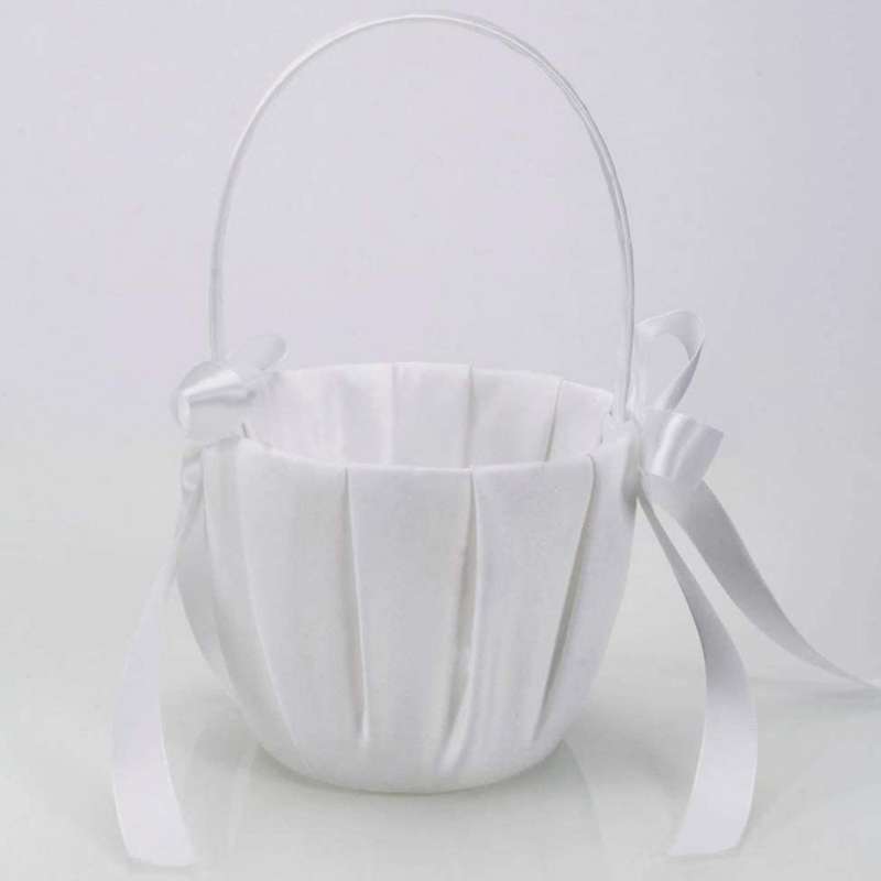 Bowknot Flower Basket Romantic Petals Storage Bowknot Satin Basket