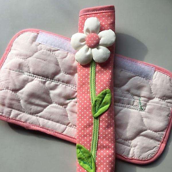 2x Flower Polka Dot Door/refrigerator Handle Cover Gloves Pink