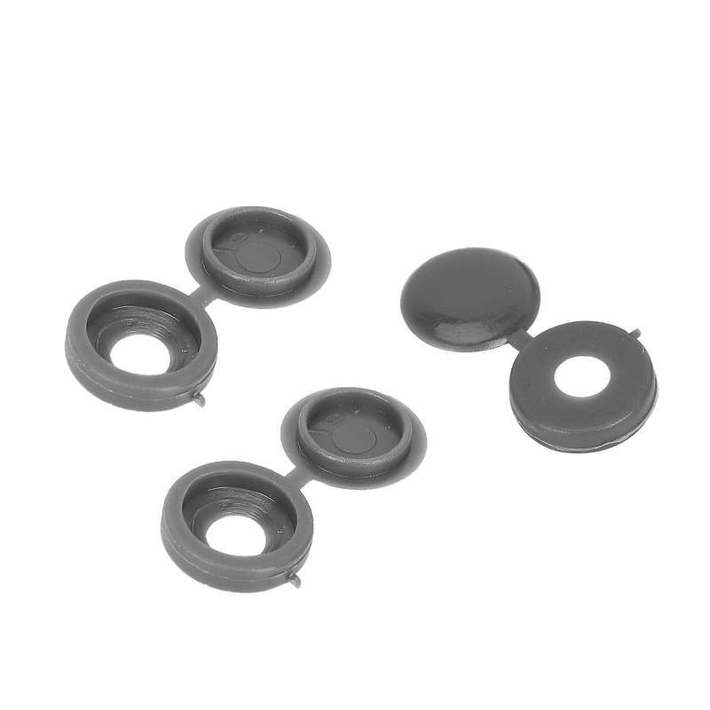 200 Pcs Screw Plastic Hinged Screw Head Caps Snap-on Decor (grey)