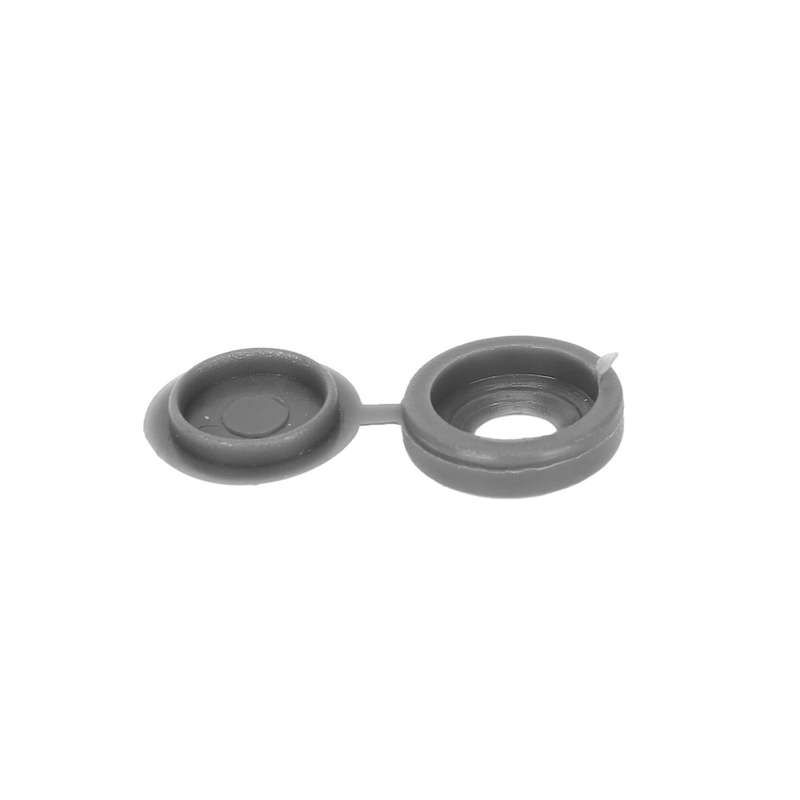 200 Pcs Screw Plastic Hinged Screw Head Caps Snap-on Decor (grey)
