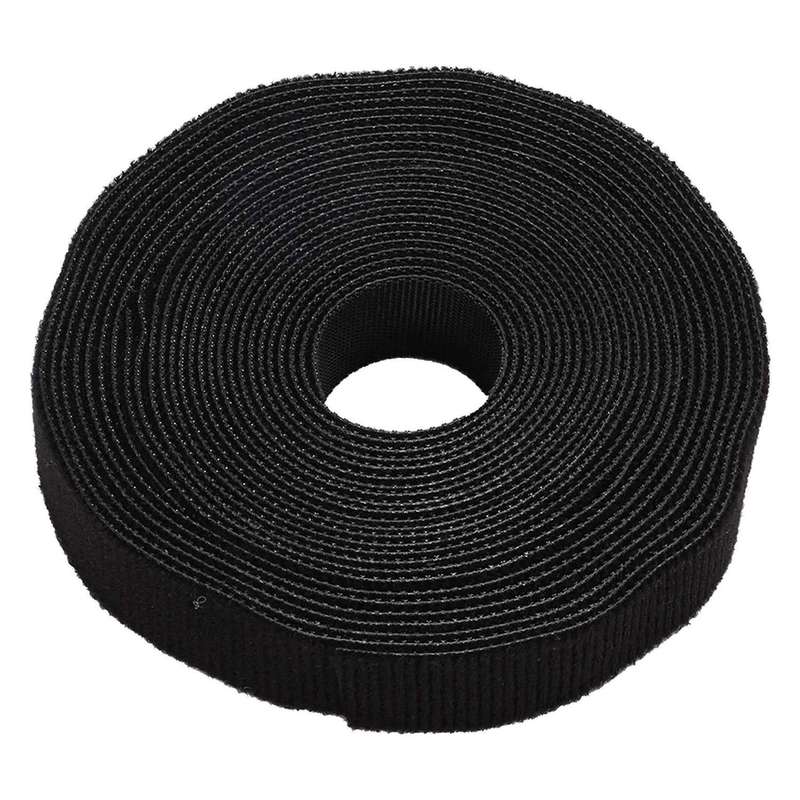 2x Fastening Tape 2cm Hook & Loop Fastening Tape Cable Ties 5m Black