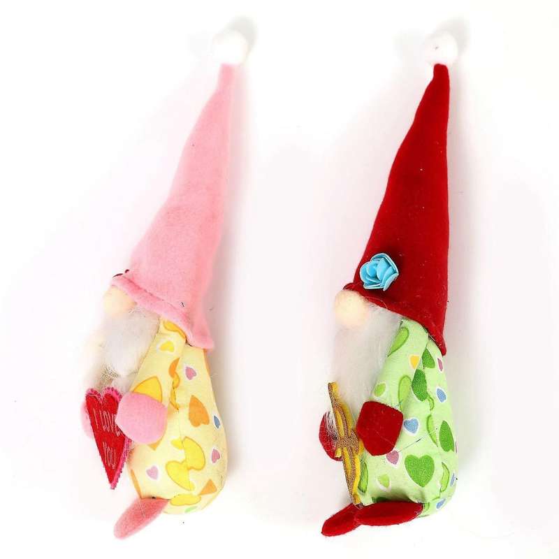Valentines Gnomes Plush Decorations - Figurines Table Decor Gifts, A