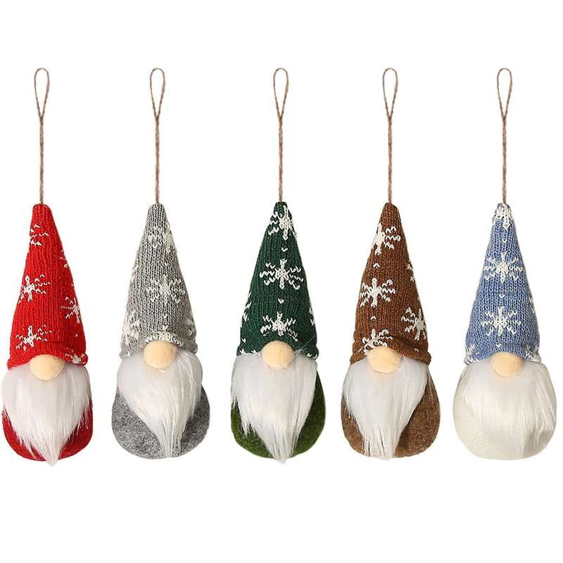 Mini Faceless Old Man Doll Christmas Tree Pendant for Home Party B