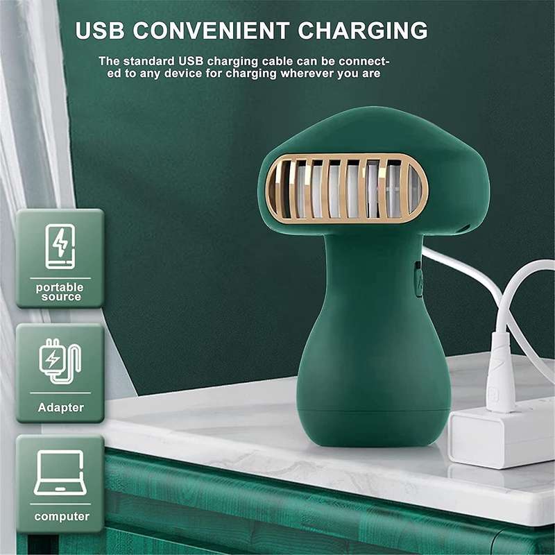 500 Mah Battery Usb Rechargeable Fan for Office Camping Outdoor,green