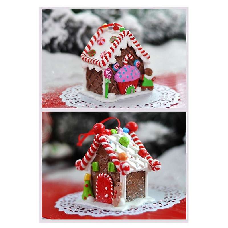 Soft Clay Decoration Ornaments Christmas Window Scene Layout Props D