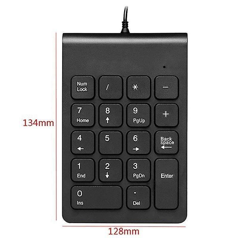 Mini Usb Wired Numeric Keypad Numpad 18 Keys Digital Keyboard (black)